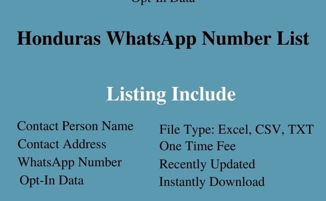 Honduras whatsapp number list