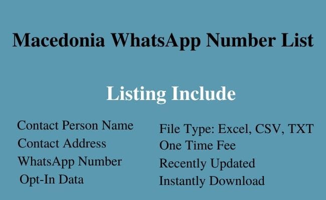 Macedonia whatsapp number list
